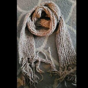 Warm Brown Knitted Scarf